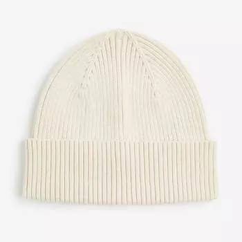 Шапка H&M Rib-knit Cotton, светло-бежевый
