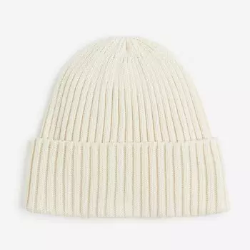 Шапка H&M Rib-knit, кремовый