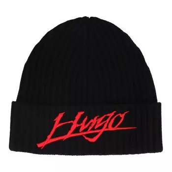 Шапка HUGO Beanie, черный