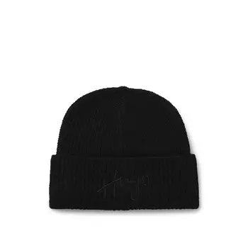 Шапка HUGO Beanie Socialy, черный