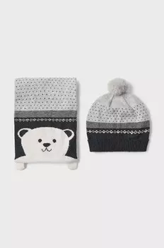 Шапка и шарф Mayoral с добавлением хлопка для детей, серый