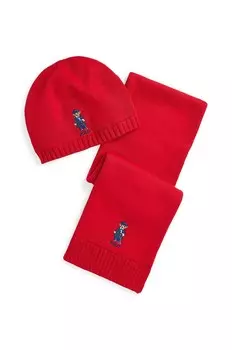 Шапка и шарф Polo Ralph Lauren для детей, красный