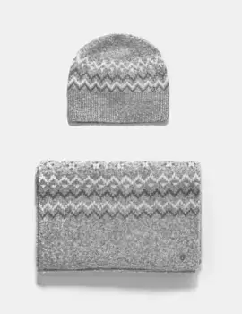 Шапка и шарф с добавлением шерсти Guess, серый
