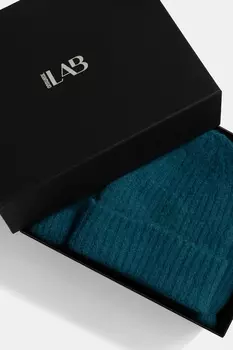 Шапка и шарф с шерстью Answear.Lab, бирюзовый