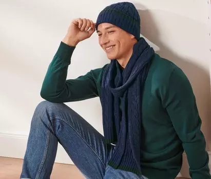 Шапка и шарф в комплекте Tchibo, темно-синий