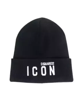 Шапка Icon в рубчик Dsquared2, черный
