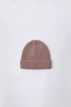 Шапка из 100% кашемира ZARA, бледно-розовый