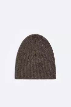Шапка из 100% кашемира ZARA, кэмел