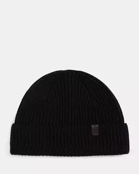 Шапка из мериносовой шерсти AllSaints, черный