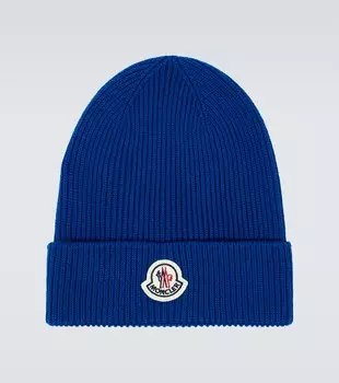 Шапка из натуральной шерсти Moncler, синий