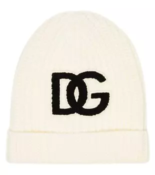 Шапка из натуральной шерсти с логотипом Dolce&Gabbana Kids, черный