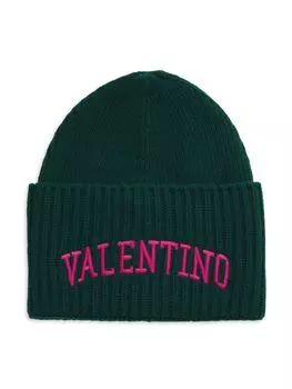 Шапка из натуральной шерсти с логотипом Valentino Garavani, цвет Verde