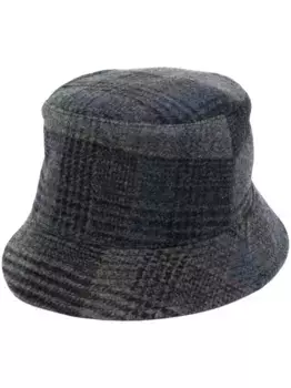 Шапка из необработанной шерсти в клетку тартан Fedeli, синий