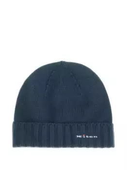 Шапка из ребристой пряжи Kiton, зеленый