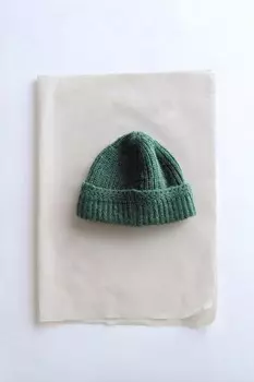 Шапка из шерсти и альпаки ZARA, цвет green/blue