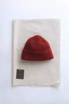 Шапка из шерсти и альпаки ZARA, цвет dark russet