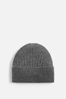 Шапка из смешанной шерсти ZARA, серый