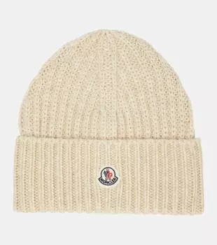 Шапка из смеси шерсти и кашемира Moncler, белый