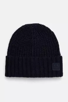 Шапка из смесовой шерсти Armani Exchange, темно-синий