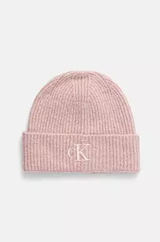 Шапка из смесовой шерсти Calvin Klein Jeans, розовый