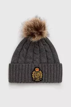 Шапка из смесовой шерсти Lauren Ralph Lauren, серый