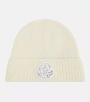 Шапка из смесовой шерсти Moncler, белый