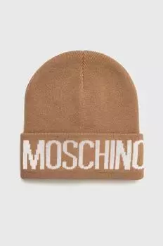 Шапка из смесовой шерсти Moschino, коричневый