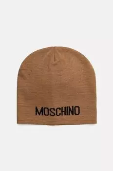 Шапка из смесовой шерсти Moschino, коричневый