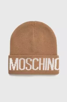 Шапка из смесовой шерсти Moschino, коричневый