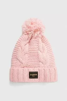 Шапка из смесовой шерсти Superdry, роза
