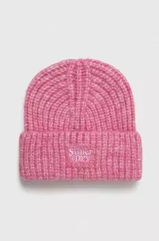 Шапка из смесовой шерсти Superdry, розовый