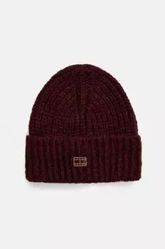 Шапка из смесовой шерсти Tommy Jeans, бордовый