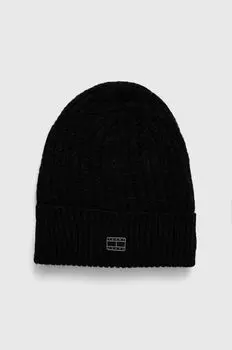 Шапка из смесовой шерсти Tommy Jeans, черный