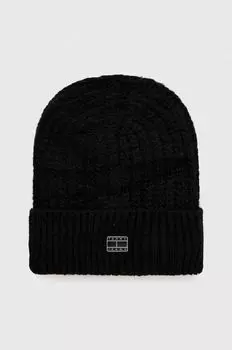 Шапка из смесовой шерсти Tommy Jeans, черный