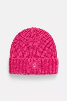 Шапка из смесовой шерсти United Colors of Benetton, розовый