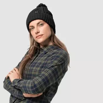 Шапка Jack Wolfskin Stormlock Pompom, черный