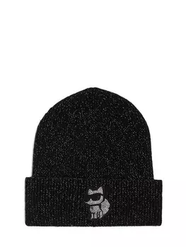 Шапка Karl Lagerfeld Beanie Ikonik Choupette, черный
