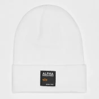 Шапка Label Beanie Alpha Industries, цвет white