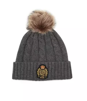 Шапка LAUREN RALPH LAUREN CABLE COLD WEATHER, цвет grafite