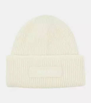 Шапка Le Bonnet из альпаки и шерсти Jacquemus, цвет off-white