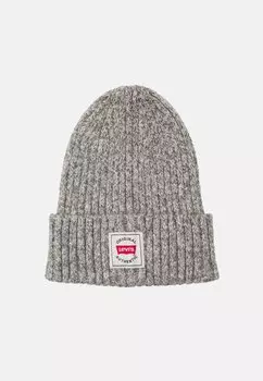 Шапка Levi's HOLIDAY BATWING BEANIEUNISEX, обычный серый