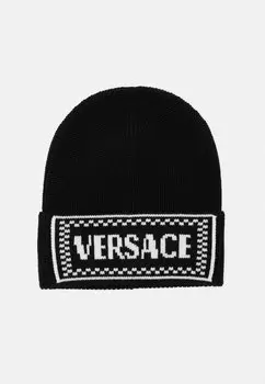 Шапка Macrologo Beanie Versace, цвет black/white