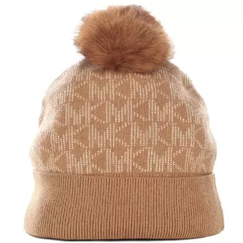 Шапка Michael Kors All-over Logo Pom-pom, коричневый