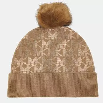 Шапка Michael Kors Bold Dot Beanie, коричневый
