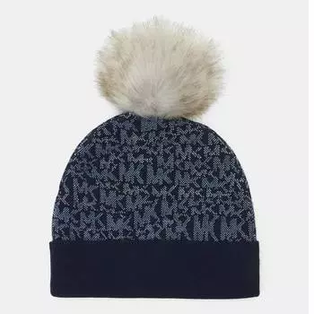 Шапка Michael Kors Swirl Beanie, темно-синий