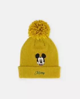 Шапка Микки для мальчика с помпонами Baby El Corte Ingls, горчичный