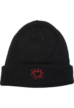 Шапка Mister Tee Beanie Glowing Heart, черный