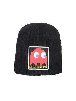 Шапка мужская Dsquared2 с рисунком, черный / красный