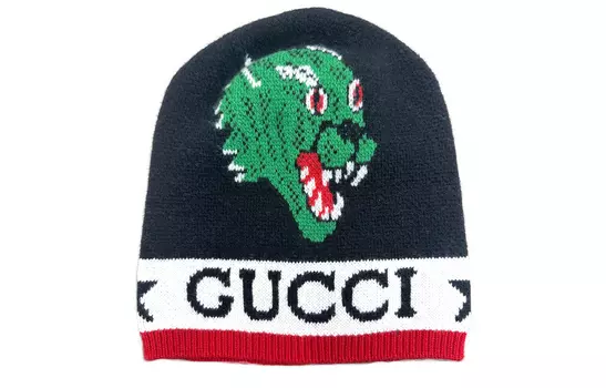 Шапка мужская Gucci, черный / белый / красный