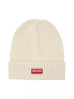 Шапка мужская Kenzo Decor с логотипом, белый
